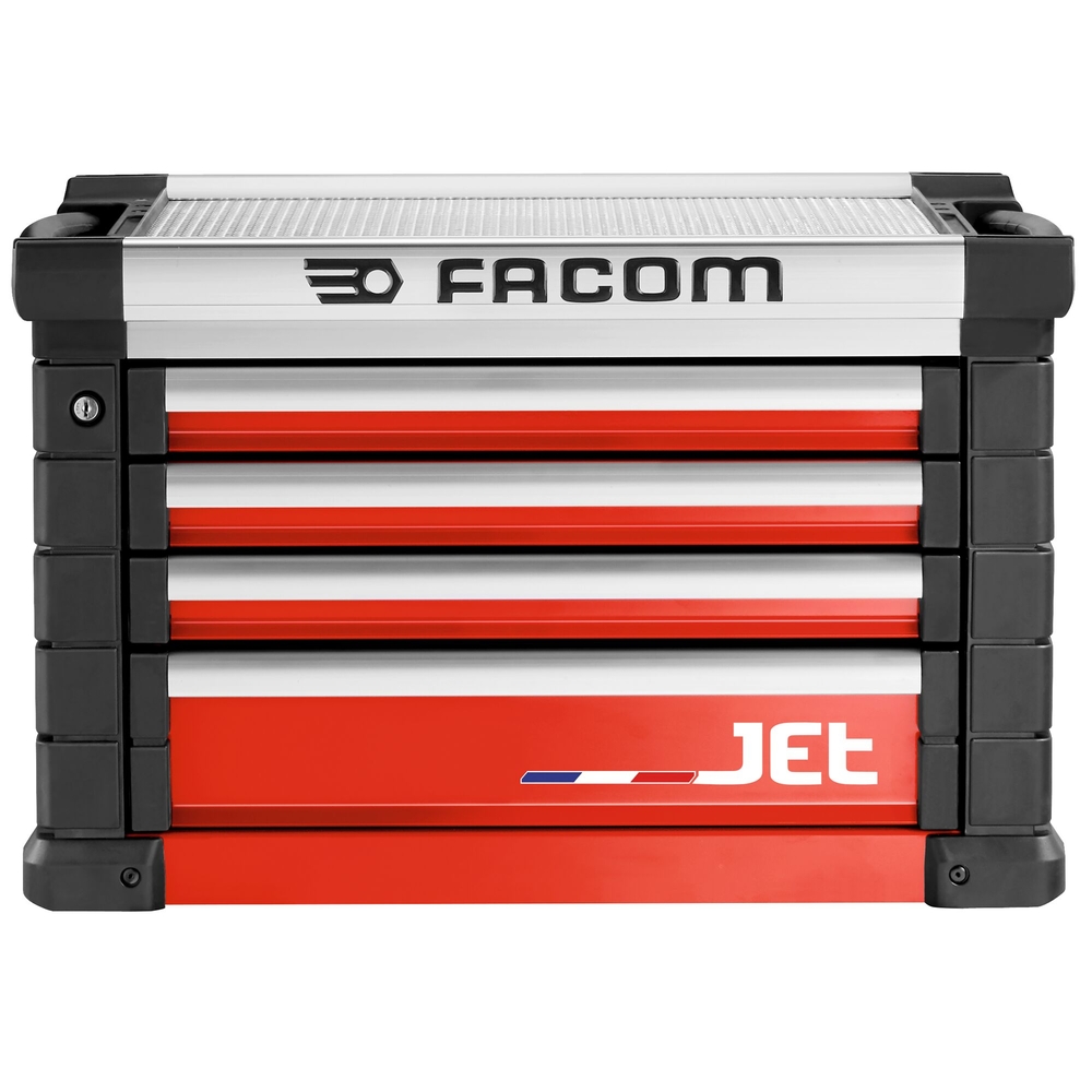 Coffre JET 4 tiroirs - 3 modules par tiroir rouge - FACOM - JET.C4M3A