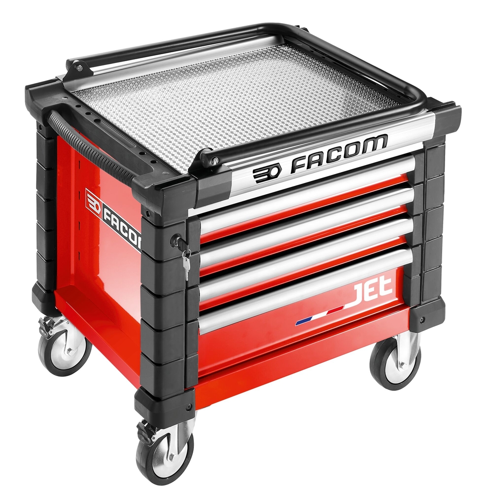 Coffre roulant JET 4 tiroirs - 3 modules par tiroir rouge - FACOM - JET.CR4M3A