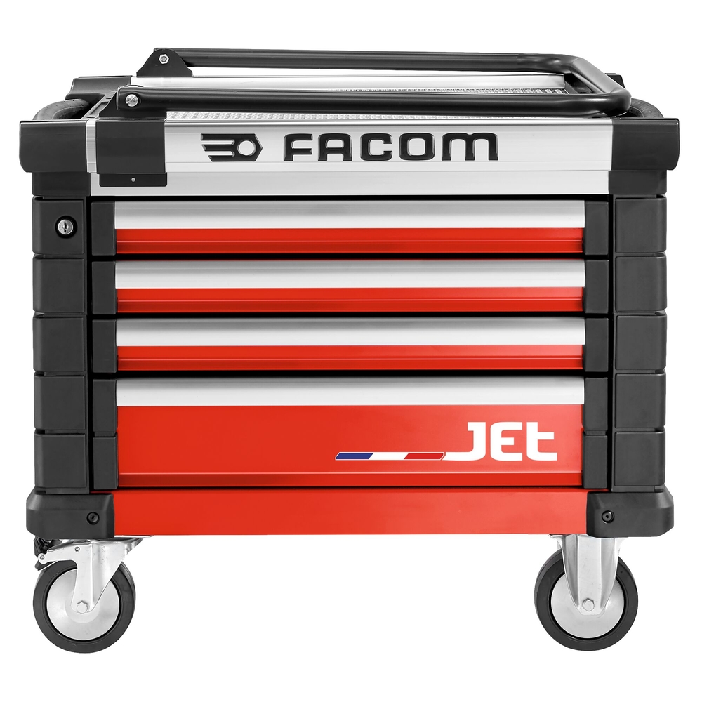 Coffre roulant JET 4 tiroirs - 3 modules par tiroir rouge - FACOM - JET.CR4M3A