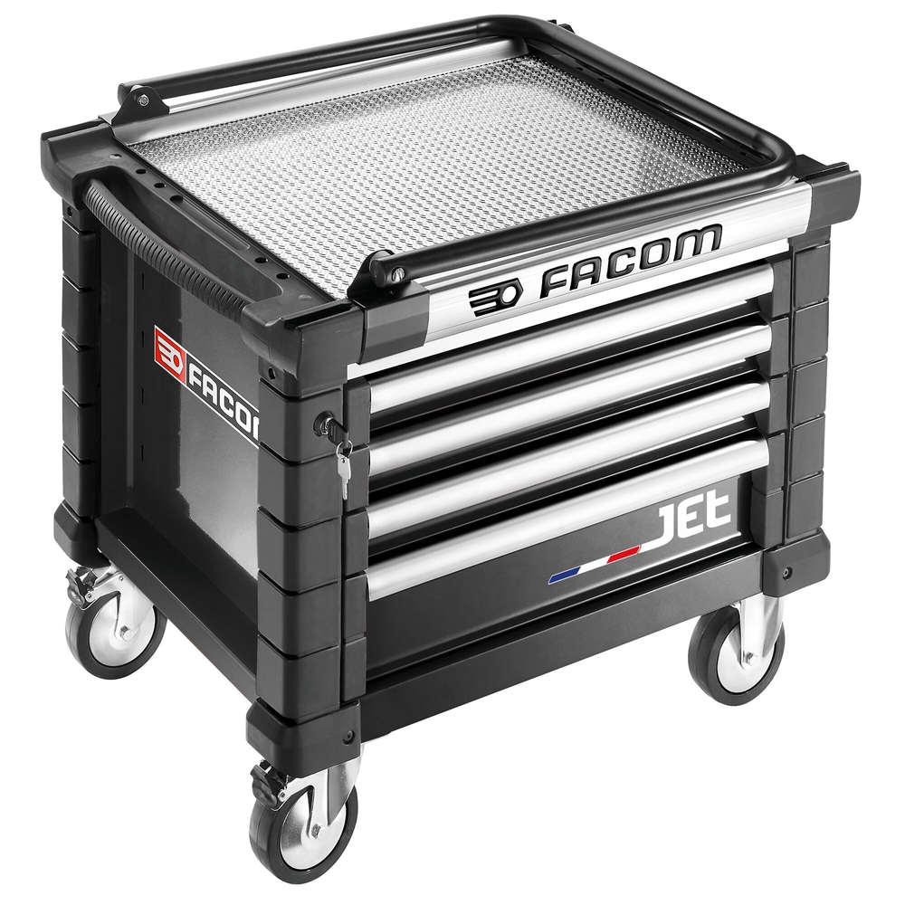 Coffre roulant JET 4 tiroirs - 3 modules par tiroir noir - FACOM - JET.CR4NM3A