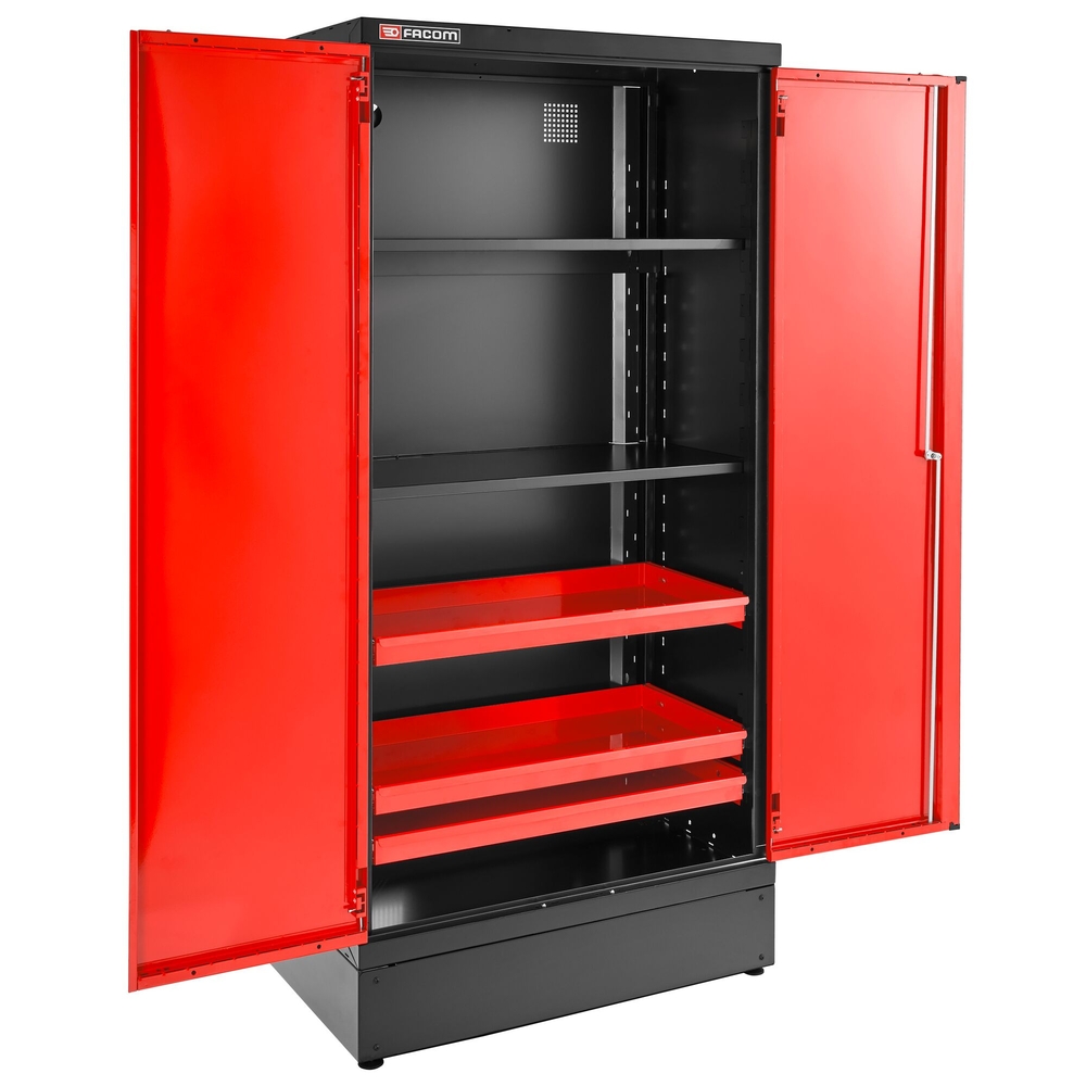 Armoire 2 portes pleines 3 étagères L 1000 x p 506 x h 2060 mm rouge - FACOM - JLS3-A1000PP