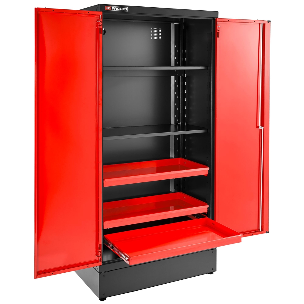 Armoire 2 portes pleines 3 étagères L 1000 x p 506 x h 2060 mm rouge - FACOM - JLS3-A1000PP