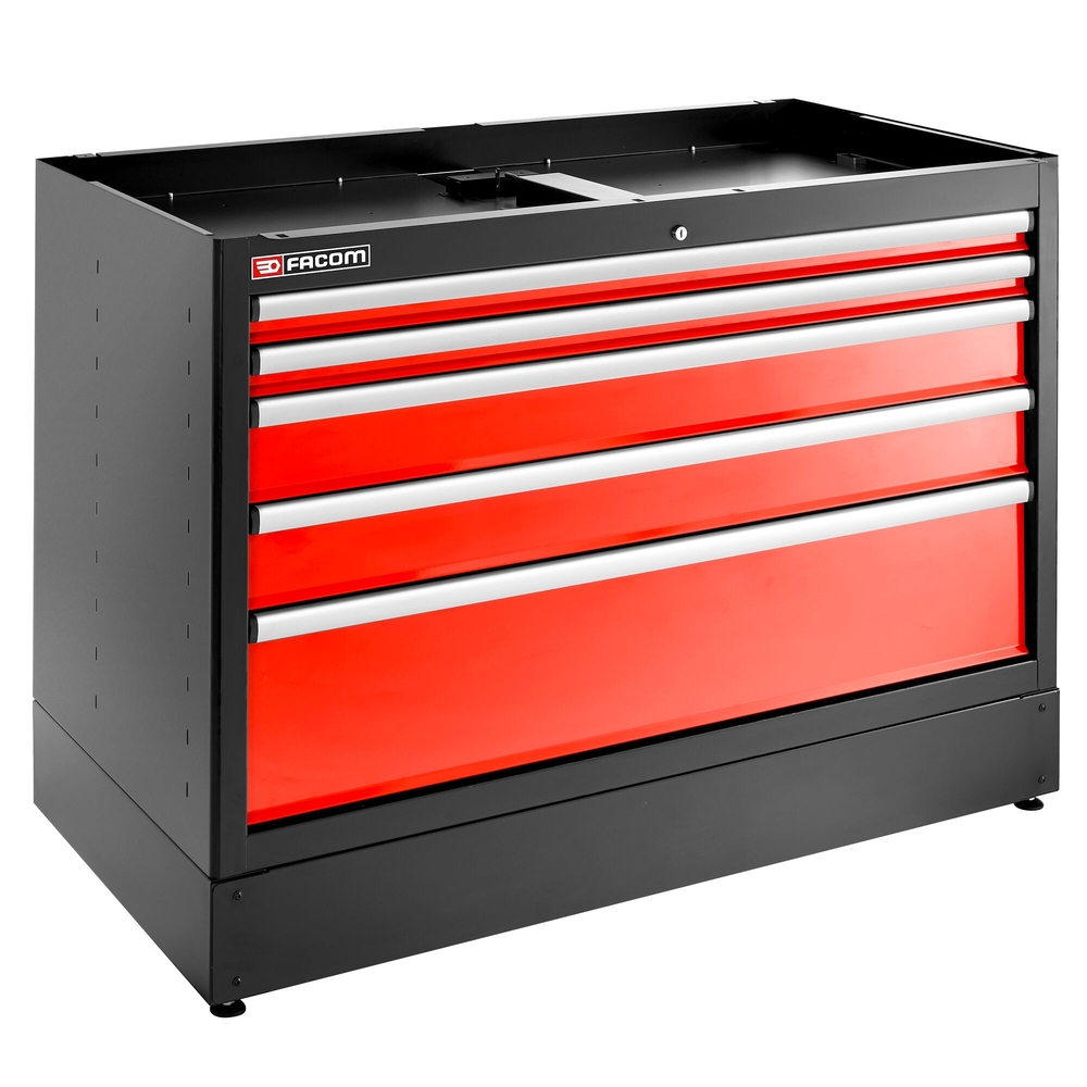 Meuble bas double 5 tiroirs 1269 x 421 mm rouge - FACOM - JLS3-MBD5T