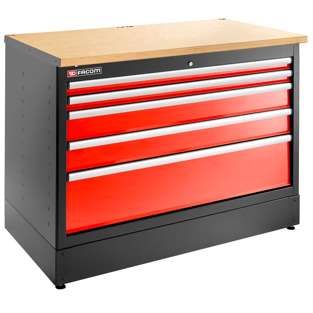 Meuble bas double 5 tiroirs 1269 x 421 mm rouge - FACOM - JLS3-MBD5T