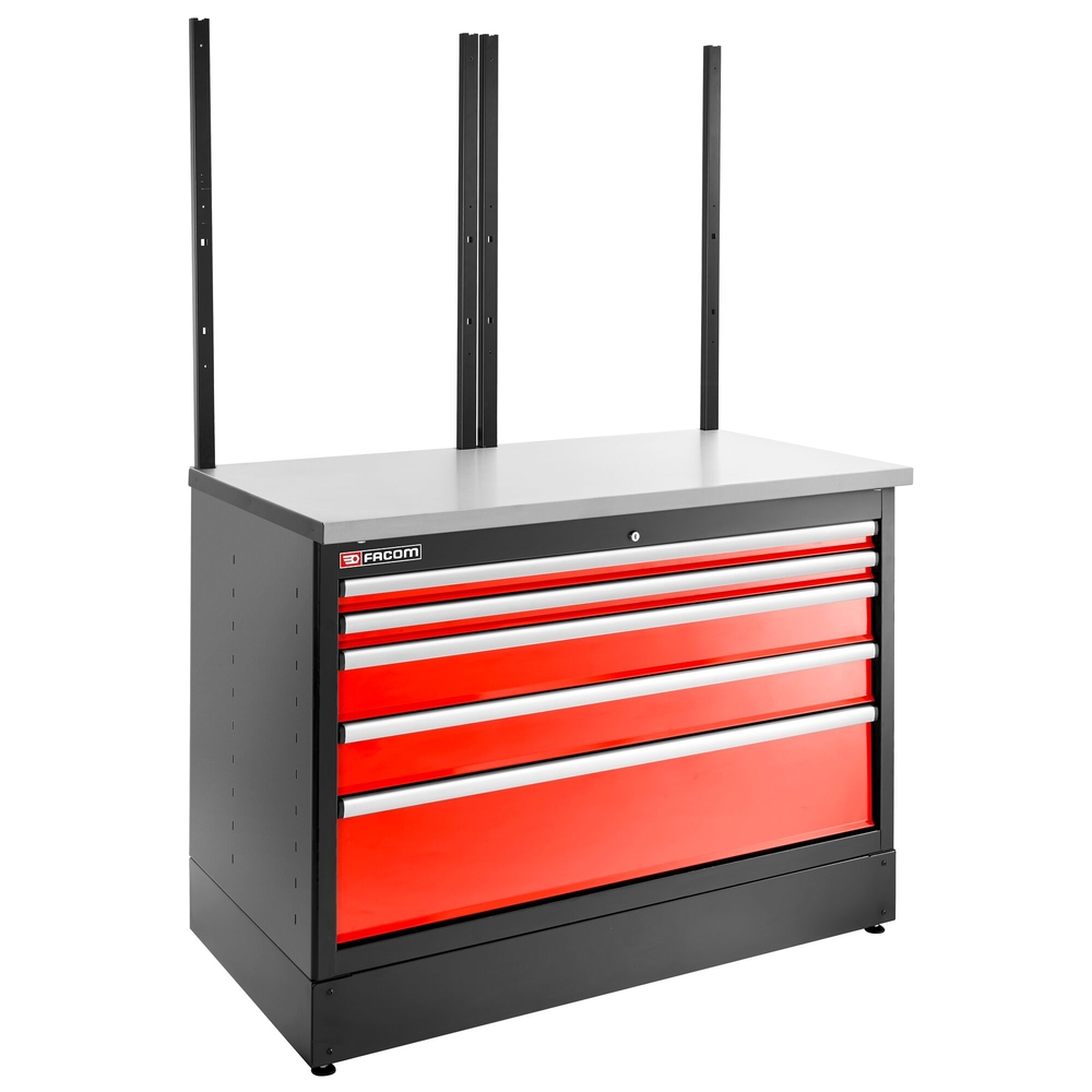 Meuble bas double 5 tiroirs 1269 x 421 mm rouge - FACOM - JLS3-MBD5T