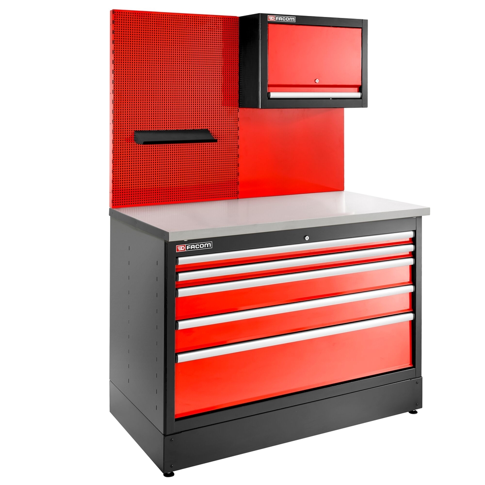 Meuble bas double 5 tiroirs 1269 x 421 mm rouge - FACOM - JLS3-MBD5T