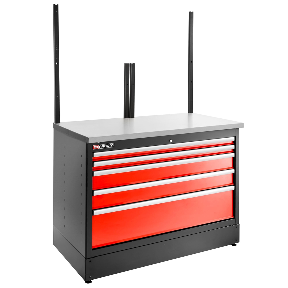 Meuble bas double 5 tiroirs 1269 x 421 mm rouge - FACOM - JLS3-MBD5T