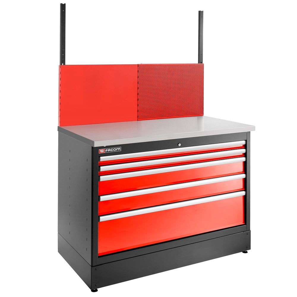 Meuble bas double 5 tiroirs 1269 x 421 mm rouge - FACOM - JLS3-MBD5T