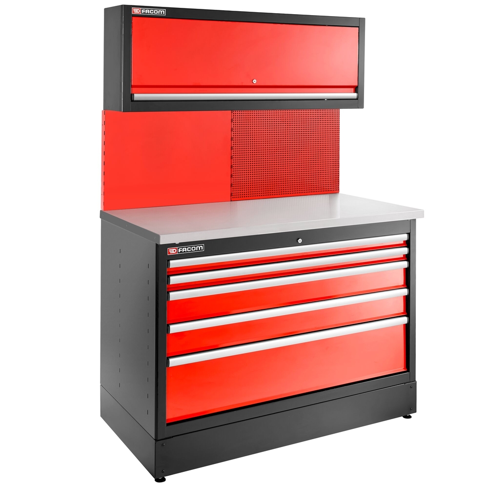 Meuble bas double 5 tiroirs 1269 x 421 mm rouge - FACOM - JLS3-MBD5T