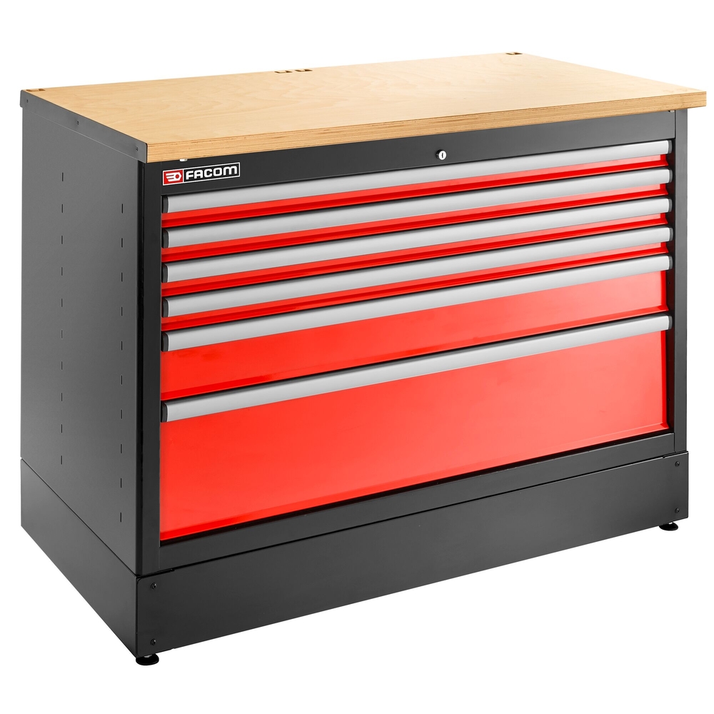 Meuble bas double 6 tiroirs 1269 x 421 mm rouge - FACOM - JLS3-MBD6T
