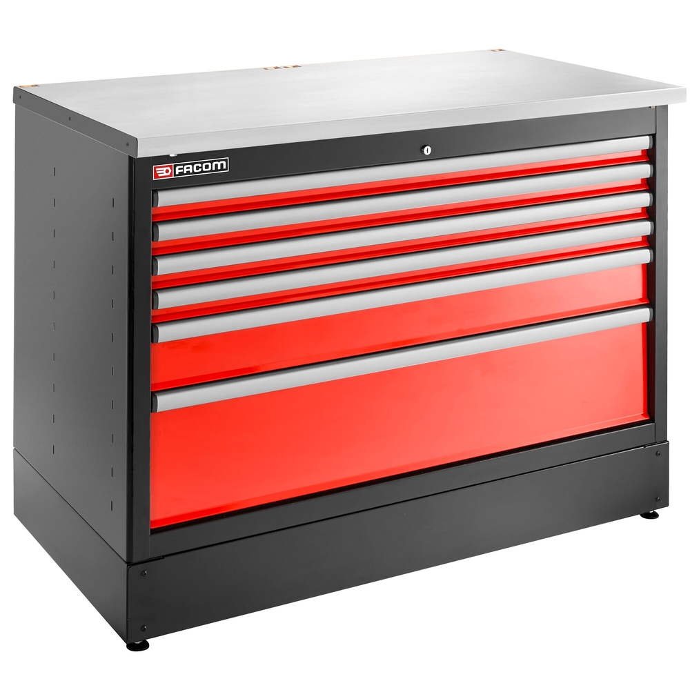 Meuble bas double 6 tiroirs 1269 x 421 mm rouge - FACOM - JLS3-MBD6T