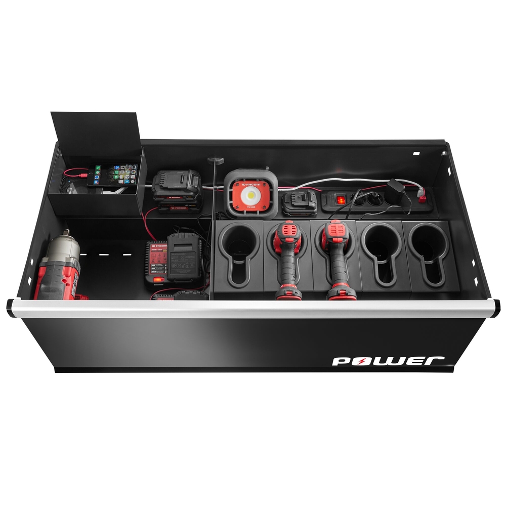Meuble bas double 6 tiroirs avec tiroir POWER 1269 x 421 mm rouge - FACOM - JLS3-MBDPOWER