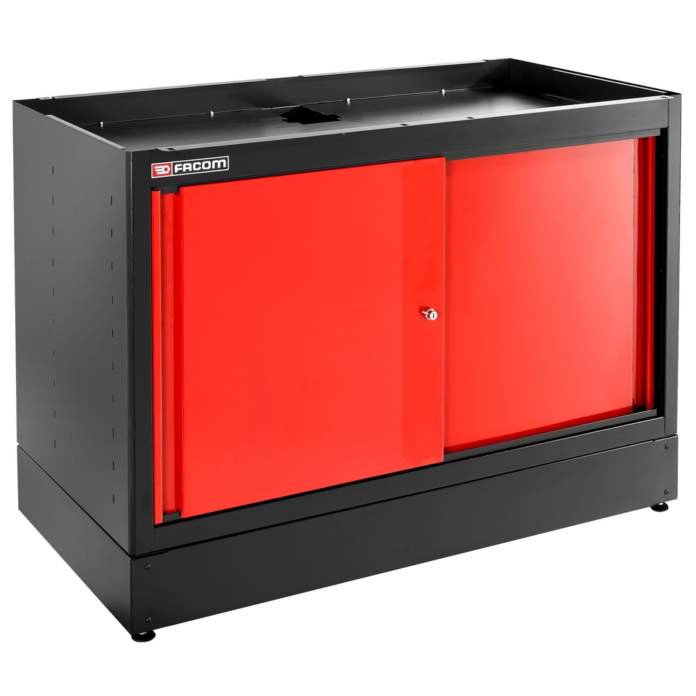 Meuble bas double 2 portes pleines coulissantes 1 étagère rouge - FACOM - JLS3-MBDPP