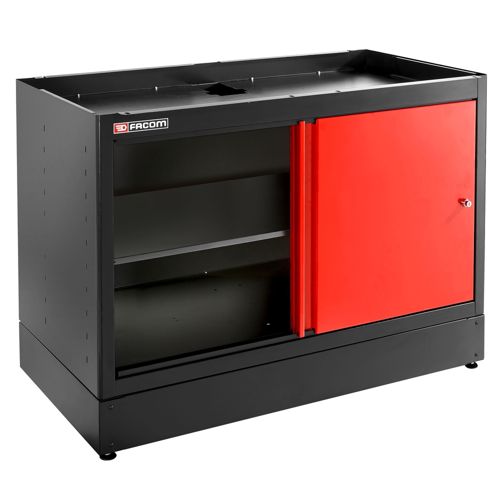 Meuble bas double 2 portes pleines coulissantes 1 étagère rouge - FACOM - JLS3-MBDPP