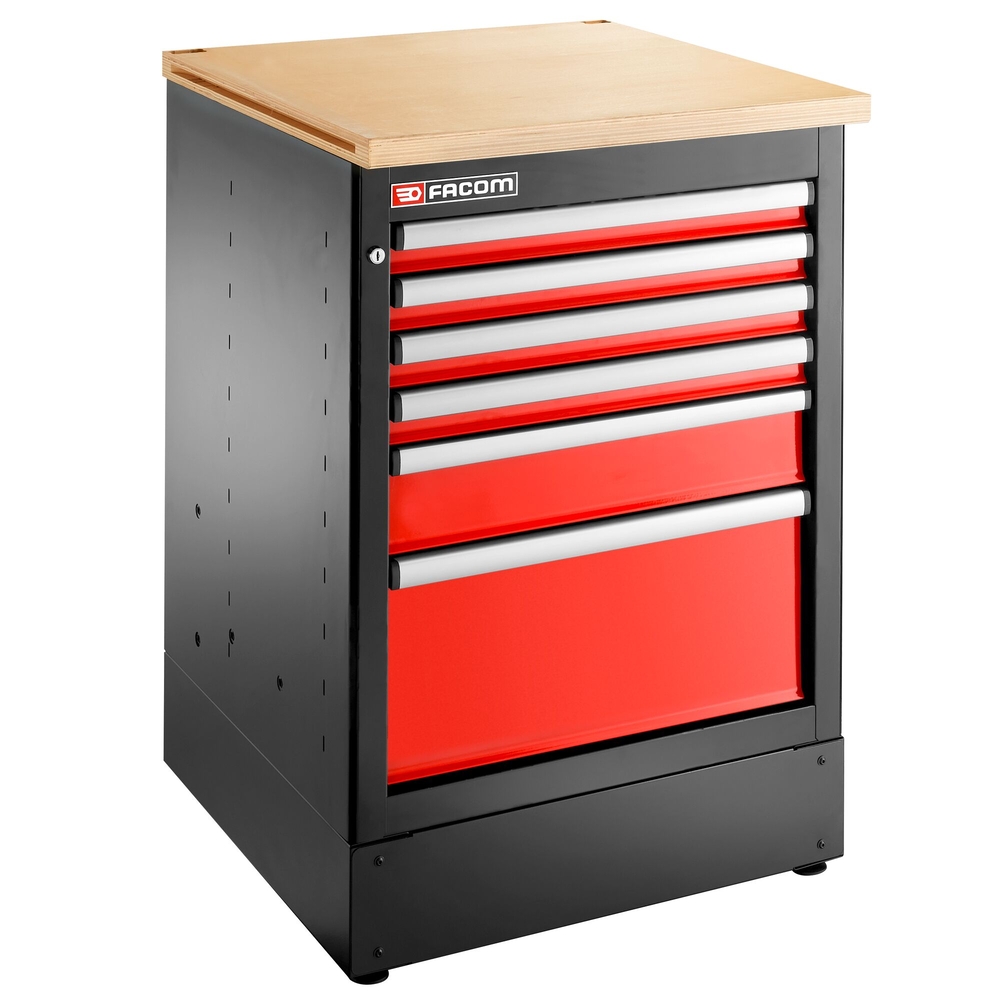 Meuble bas simple 6 tiroirs 569 x 421 mm rouge - FACOM - JLS3-MBS6T