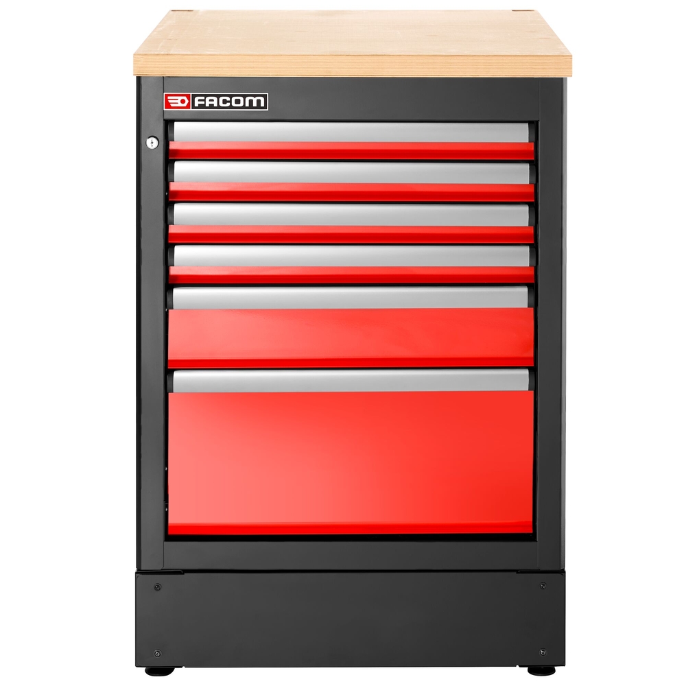 Meuble bas simple 6 tiroirs 569 x 421 mm rouge - FACOM - JLS3-MBS6T