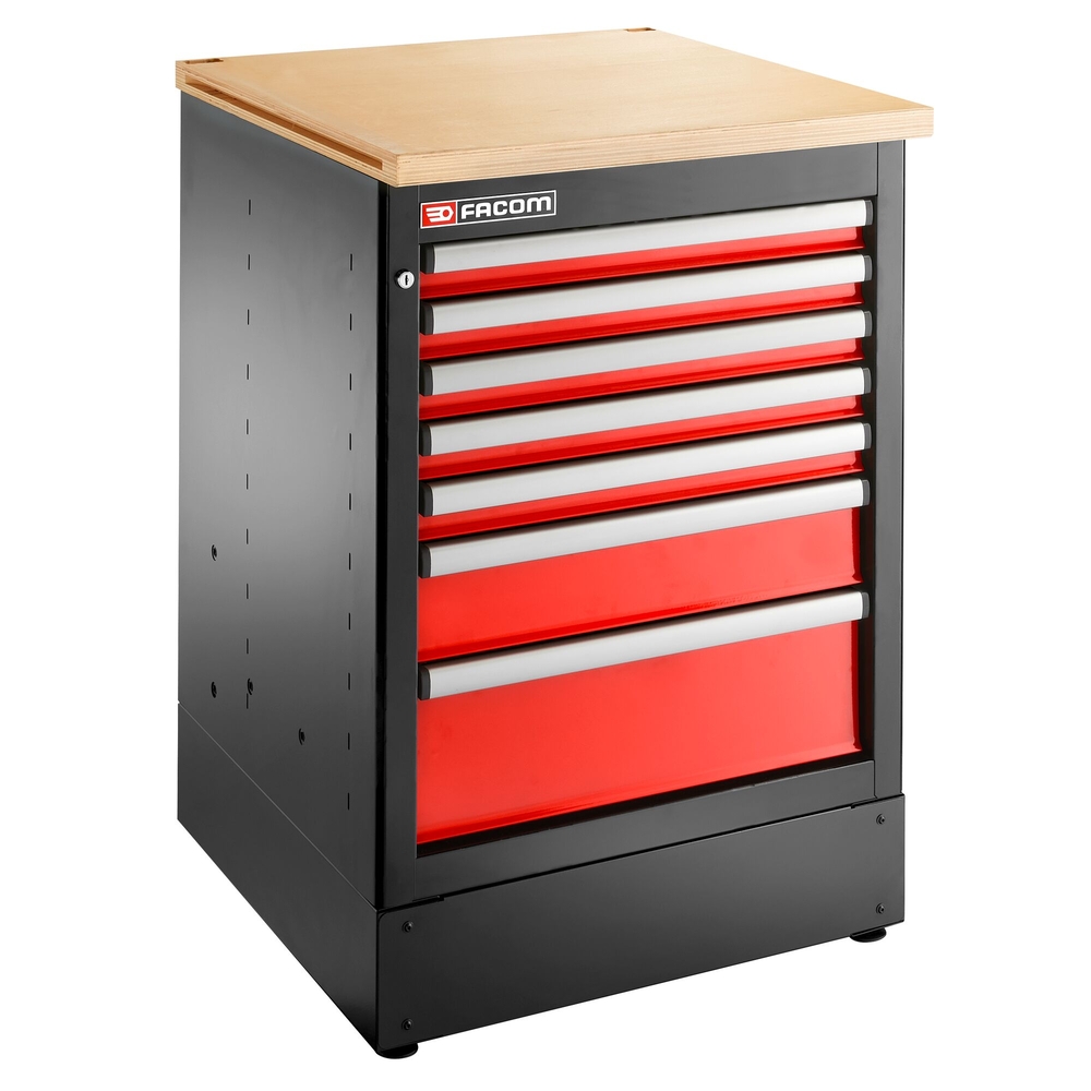 Meuble bas simple 7 tiroirs 569 x 421 mm rouge - FACOM - JLS3-MBS7T