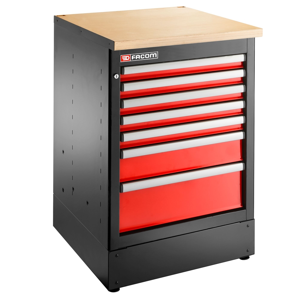 Meuble bas simple 7 tiroirs 569 x 421 mm rouge - FACOM - JLS3-MBS7T