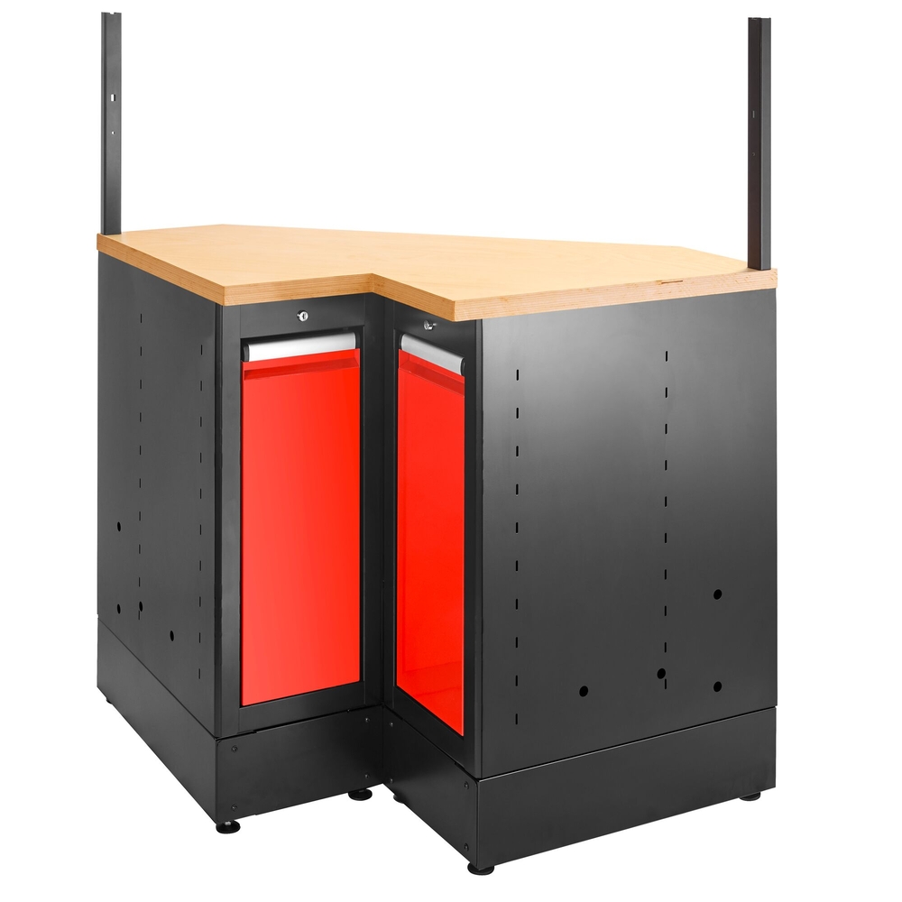 Meuble bas angle 2 tiroirs verticaux plateau bois rouge - FACOM - JLS3-MBSCSW