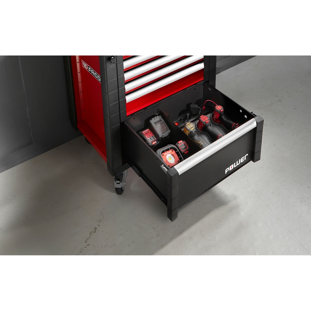 Meuble bas simple 6 tiroirs avec 1 tiroir POWER 569 x 421 mm rouge - FACOM - JLS3-MBSPOWER