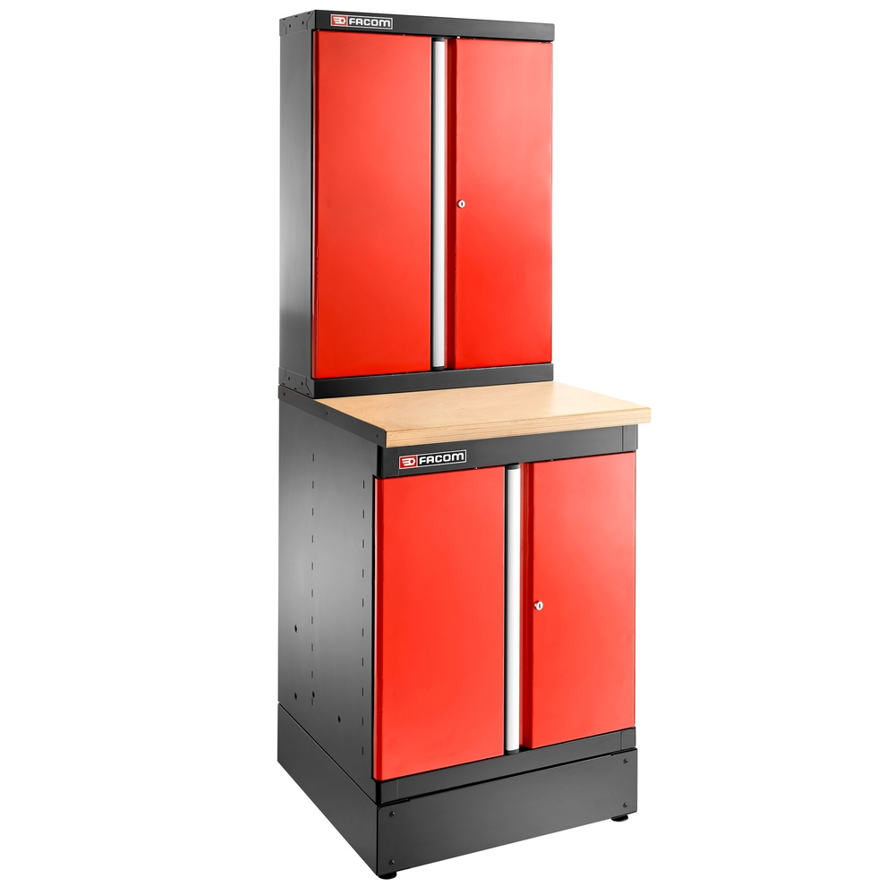 Meuble bas simple 2 portes pleines 1 étagère rouge - FACOM - JLS3-MBSPP