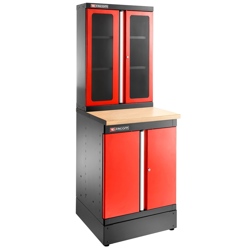 Meuble bas simple 2 portes pleines 1 étagère rouge - FACOM - JLS3-MBSPP