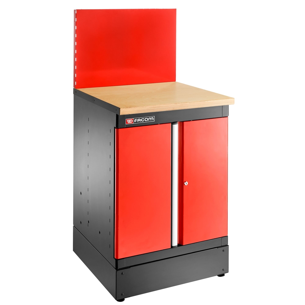 Meuble bas simple 2 portes pleines 1 étagère rouge - FACOM - JLS3-MBSPP