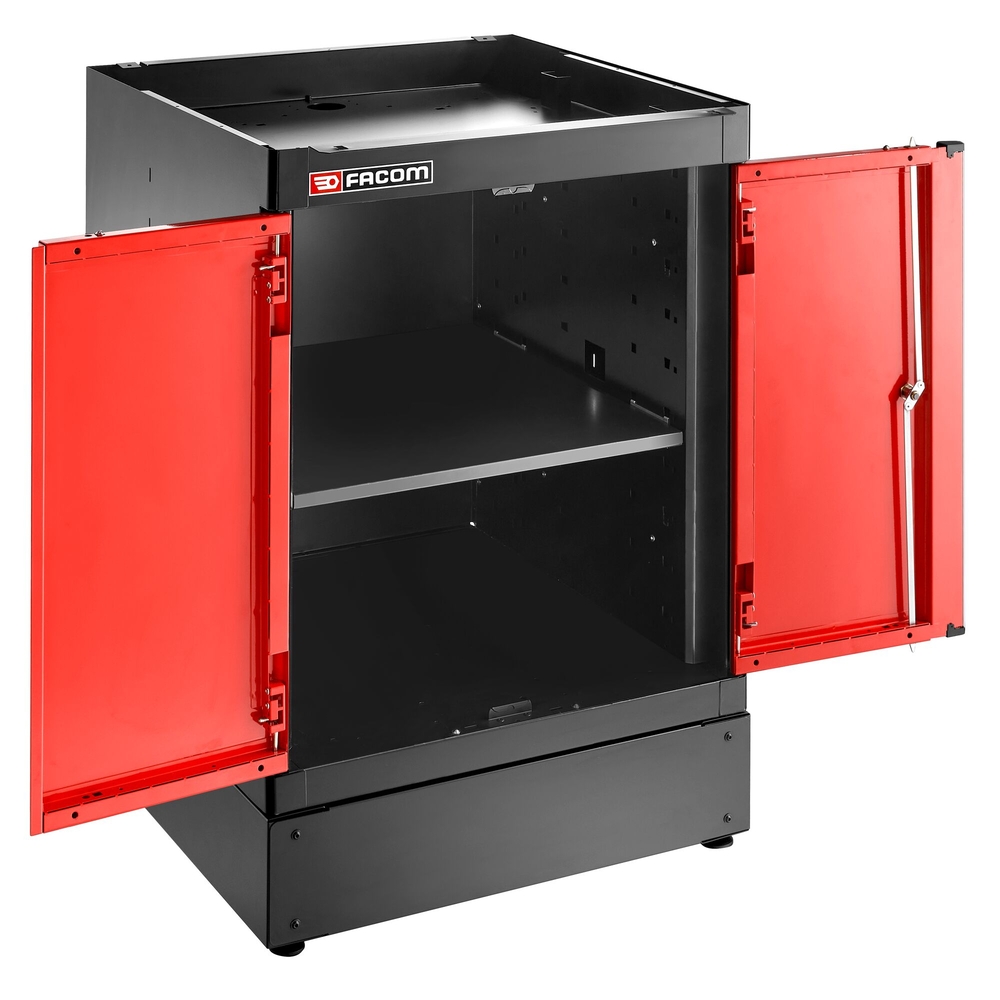 Meuble bas simple 2 portes pleines 1 étagère rouge - FACOM - JLS3-MBSPP