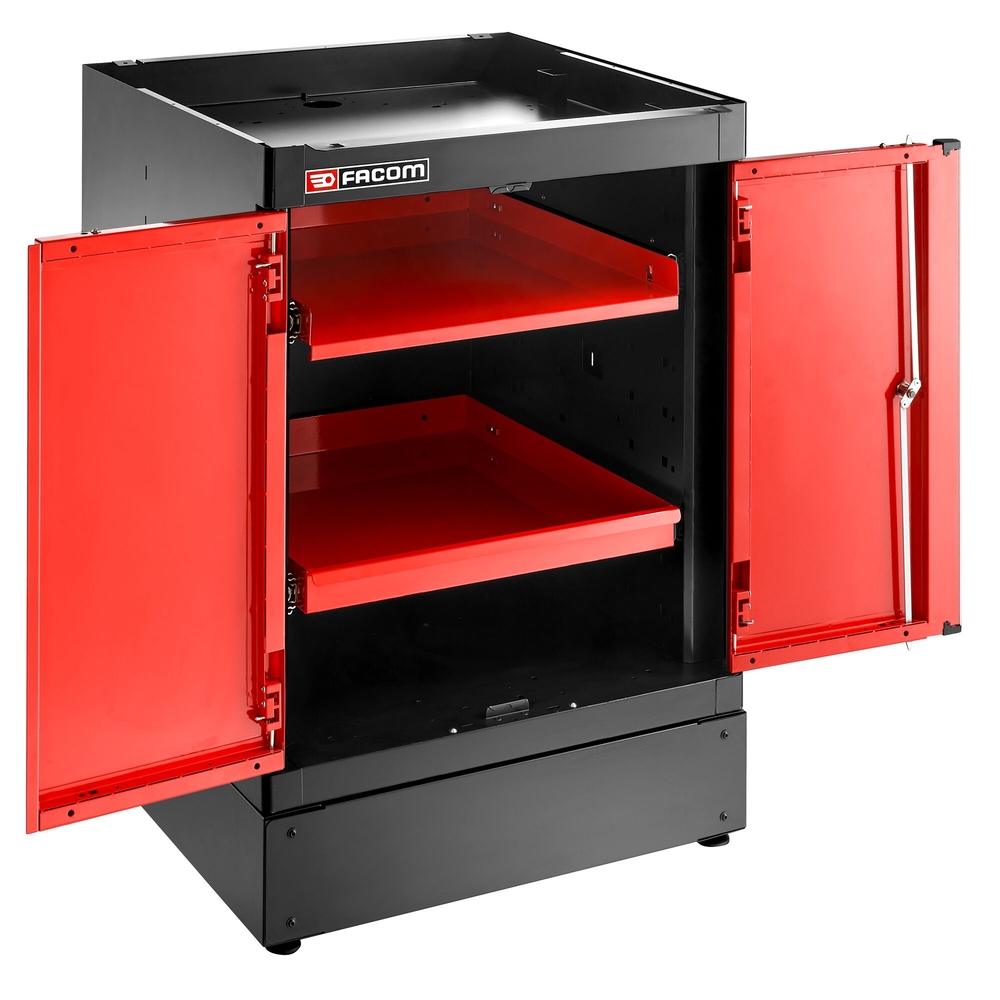 Meuble bas simple 2 portes pleines 1 étagère rouge - FACOM - JLS3-MBSPP