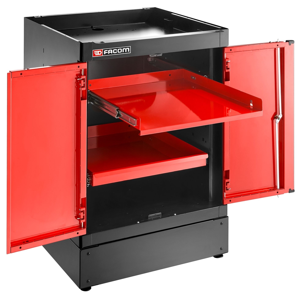 Meuble bas simple 2 portes pleines 1 étagère rouge - FACOM - JLS3-MBSPP