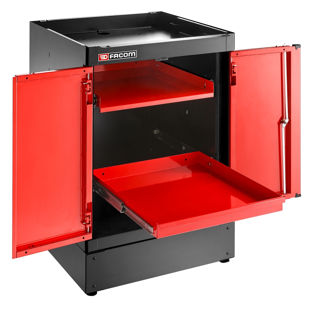 Meuble bas simple 2 portes pleines 1 étagère rouge - FACOM - JLS3-MBSPP