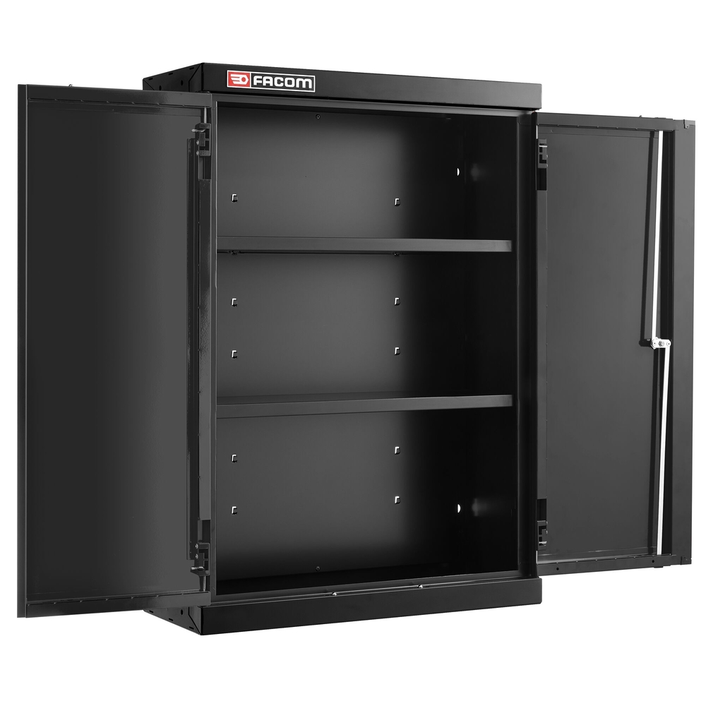 Meuble haut 2 portes pleines 2 étagères noir - FACOM - JLS3-MHSPPBS