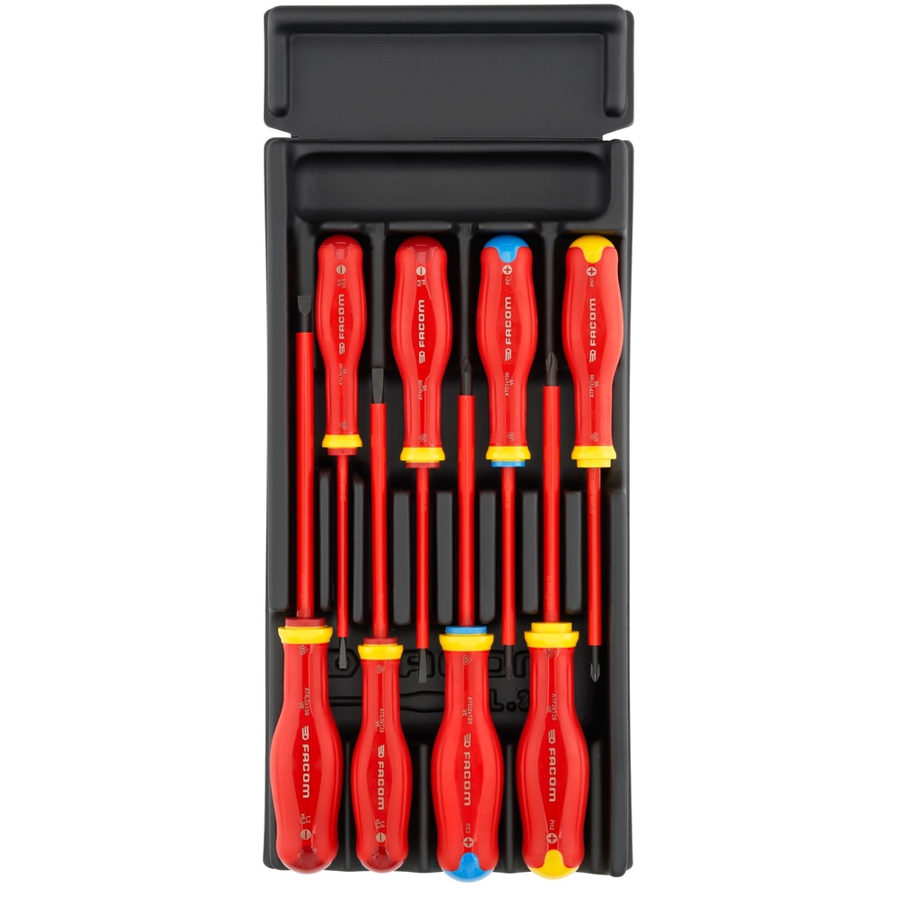 Module 8 tournevis PROTWIST isolés 1000 volts - FACOM - MOD.AT1VE