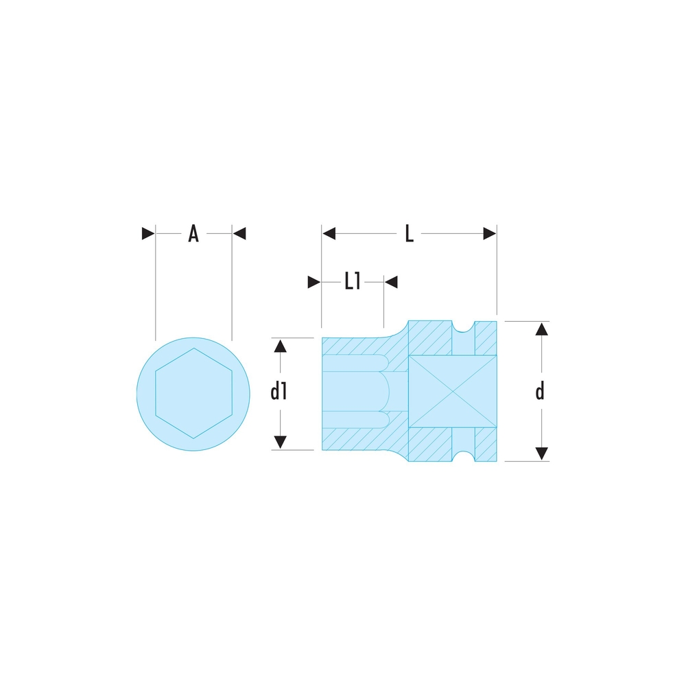 Douille impact 1/2 6 pans 20mm - FACOM - NS.20A