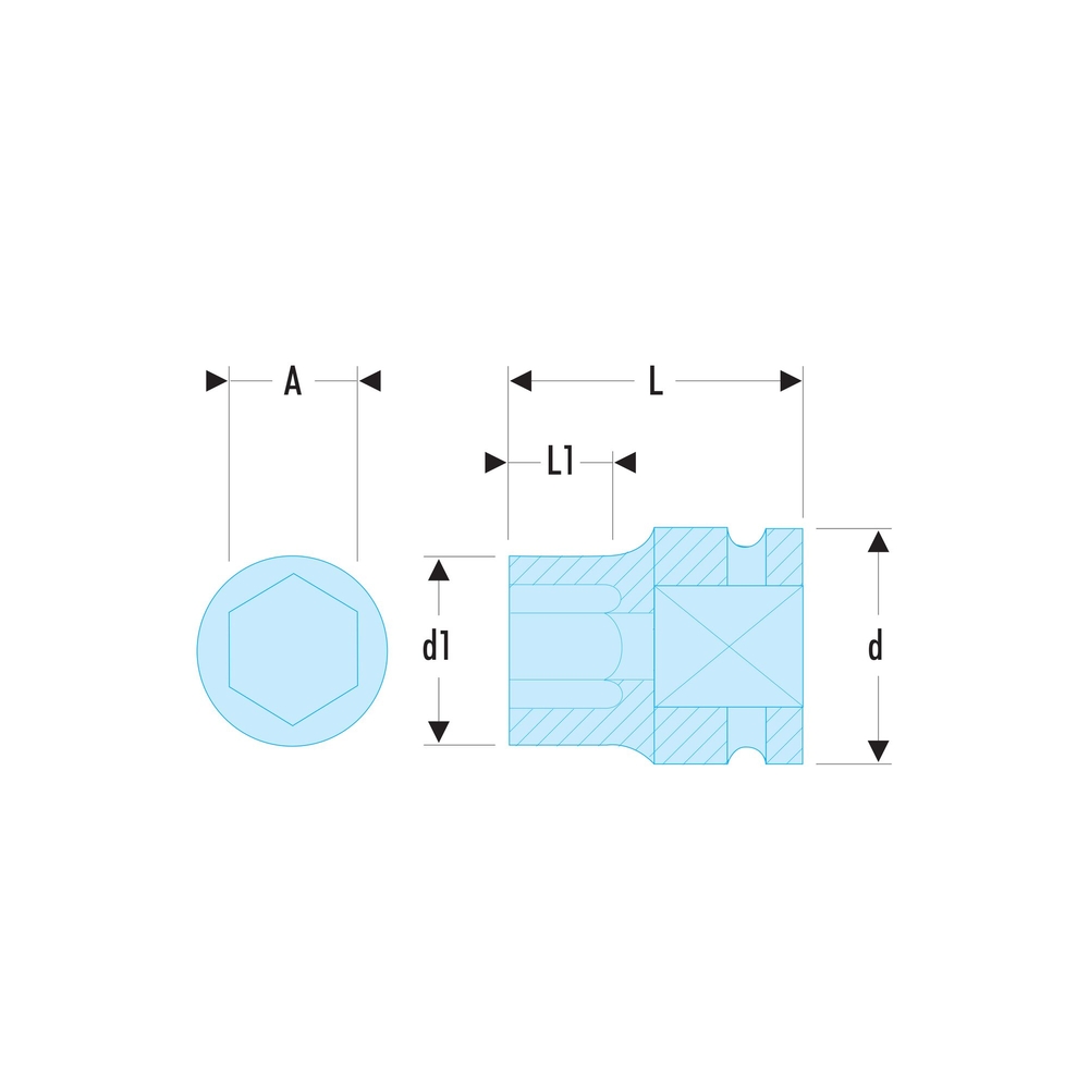 Douille impact 1/2 6 pans 23 mm - FACOM - NS.23A