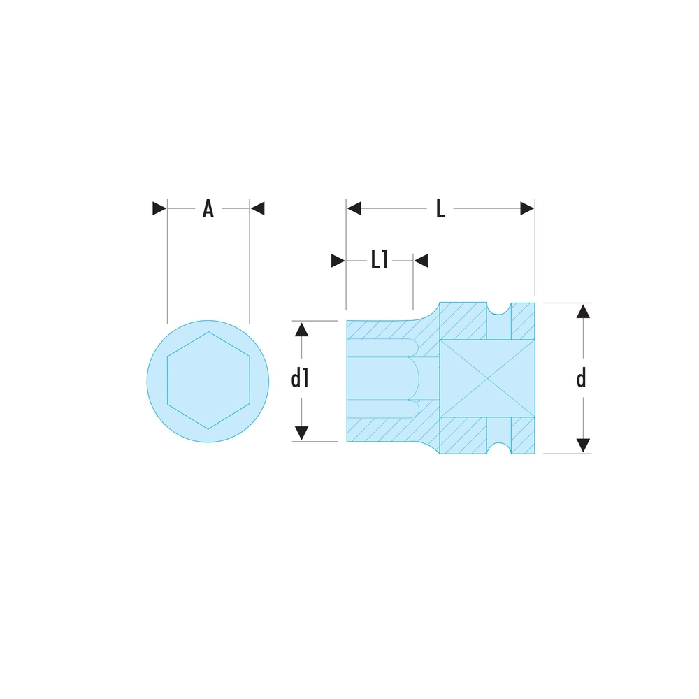 Douille impact 1/2 6 pans 26mm - FACOM - NS.26A