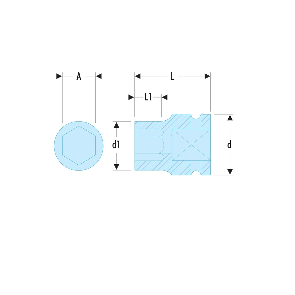 Douille impact 1/2 6 pans 29mm - FACOM - NS.29A