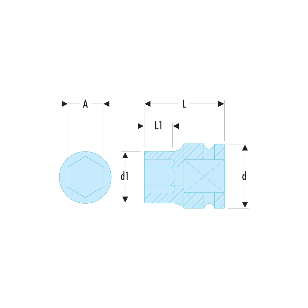 Douille impact 1/2 6 pans 32mm - FACOM - NS.32A