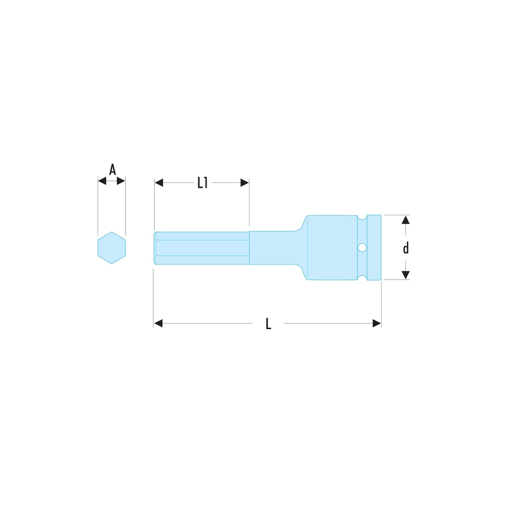 Douille tournevis impact pour vis 6 pans creux métrique 1/2 12 mm - FACOM - NSHM.12
