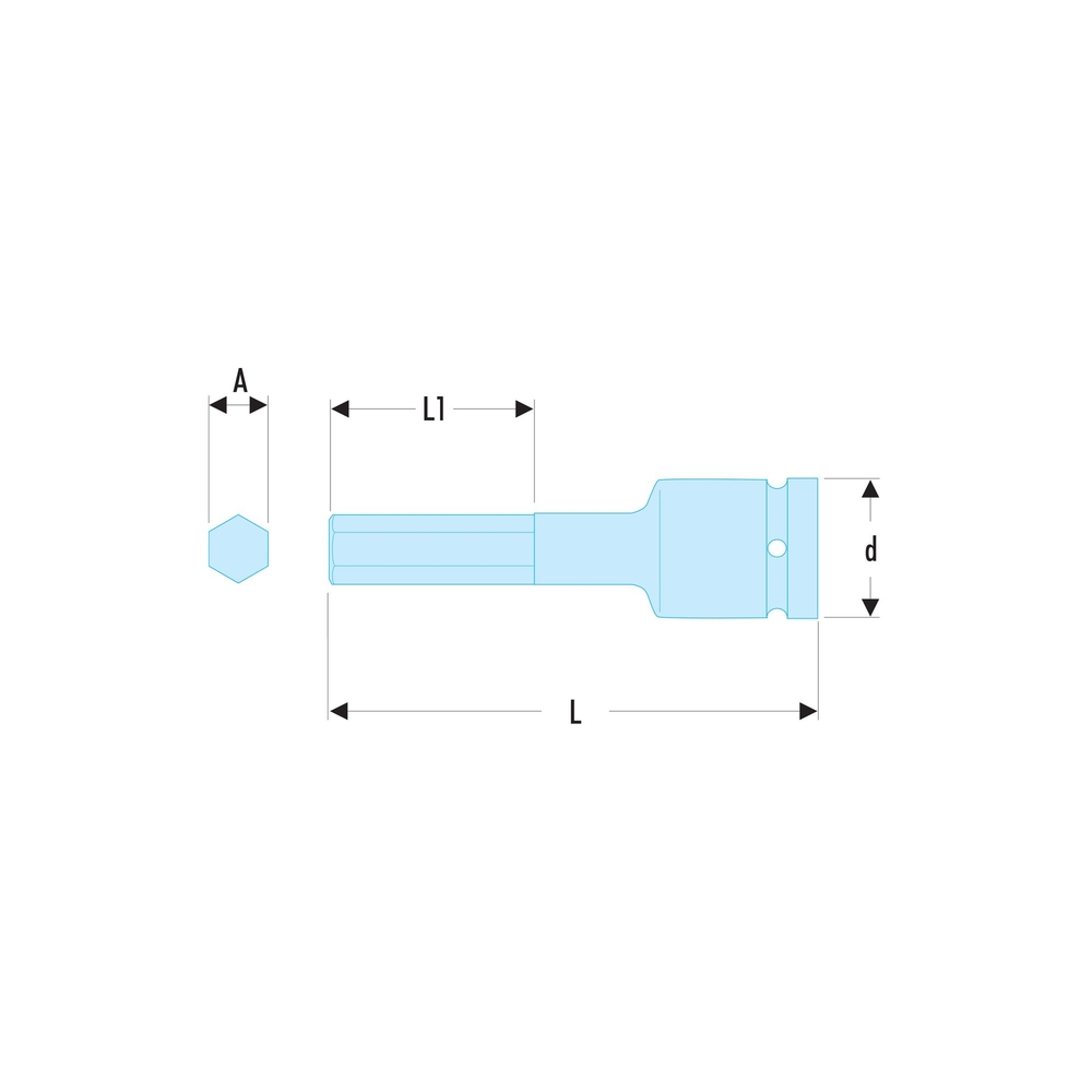Douille tournevis impact pour vis 6 pans creux métrique 1/2 6 mm - FACOM - NSHM.6