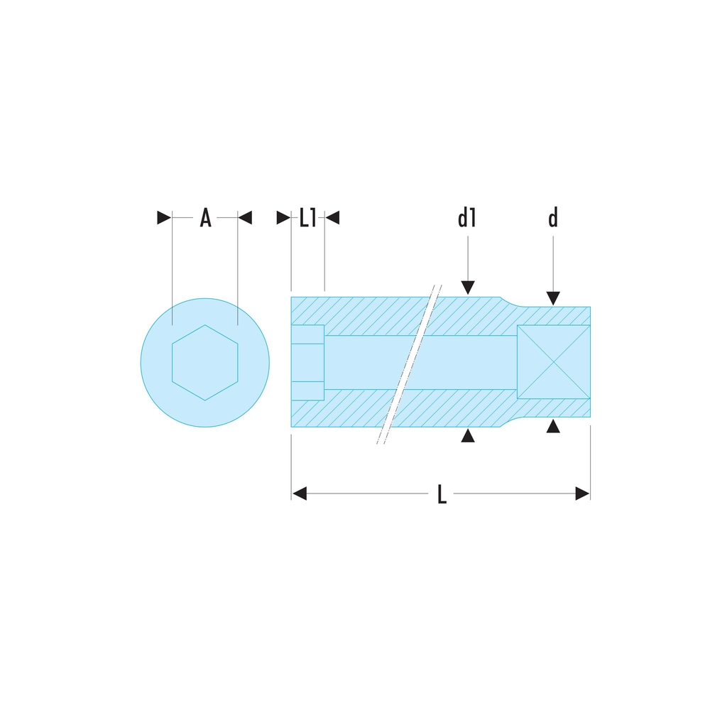 Douille 1/4 longue 6 pans 10mm - FACOM - R.10LA