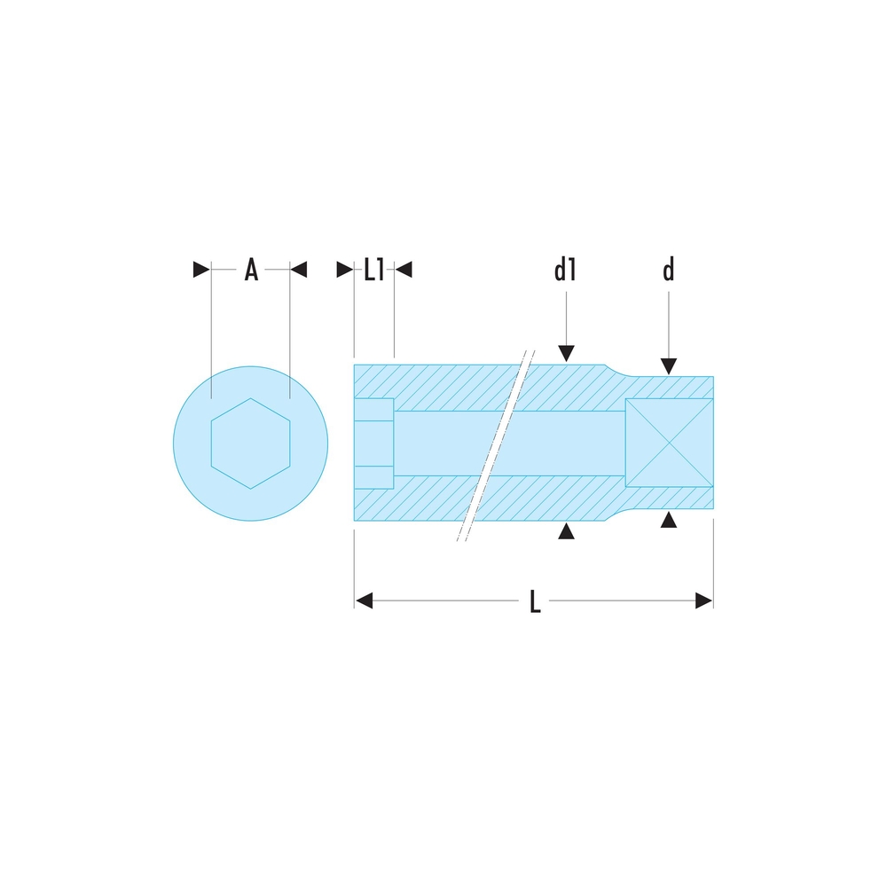 Douille 1/4 6 pans de 10mm - Par 10 - FACOM - R.10