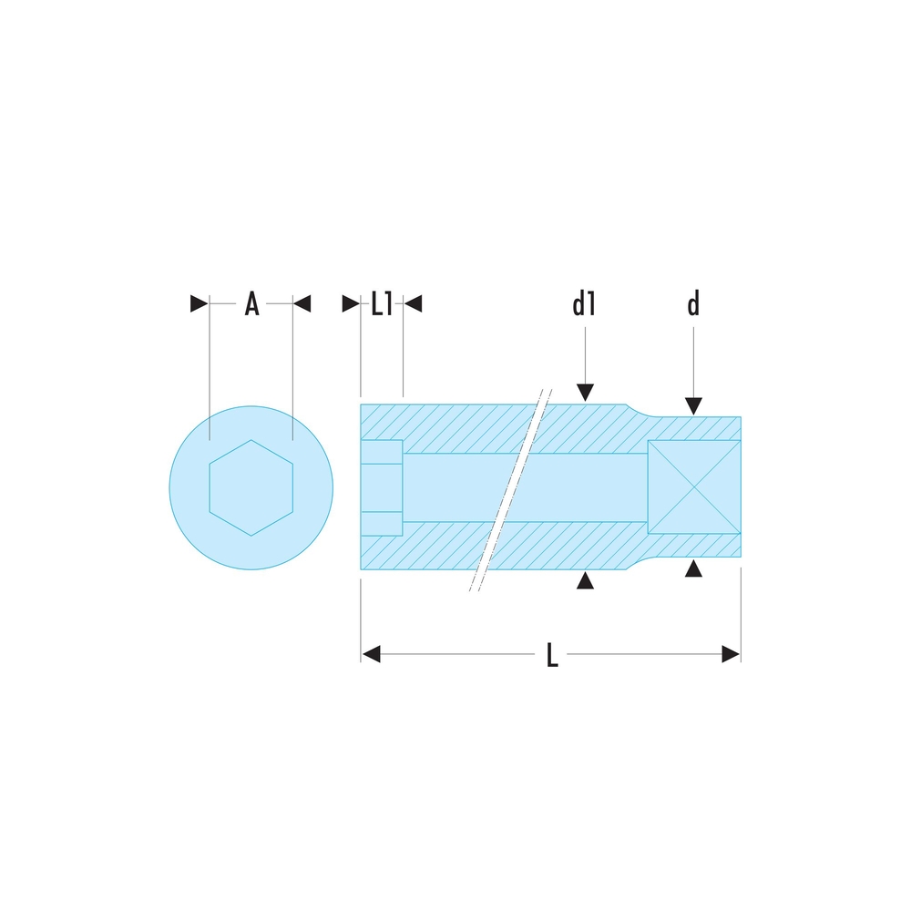 Douille 1/4 longue 6 pans 11mm - FACOM - R.11LA