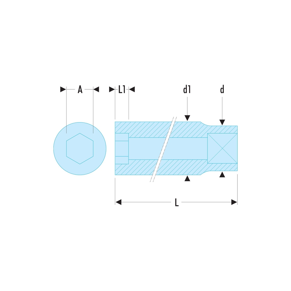 Douille 1/4 6 pans de 13/32 - FACOM - R.13/32