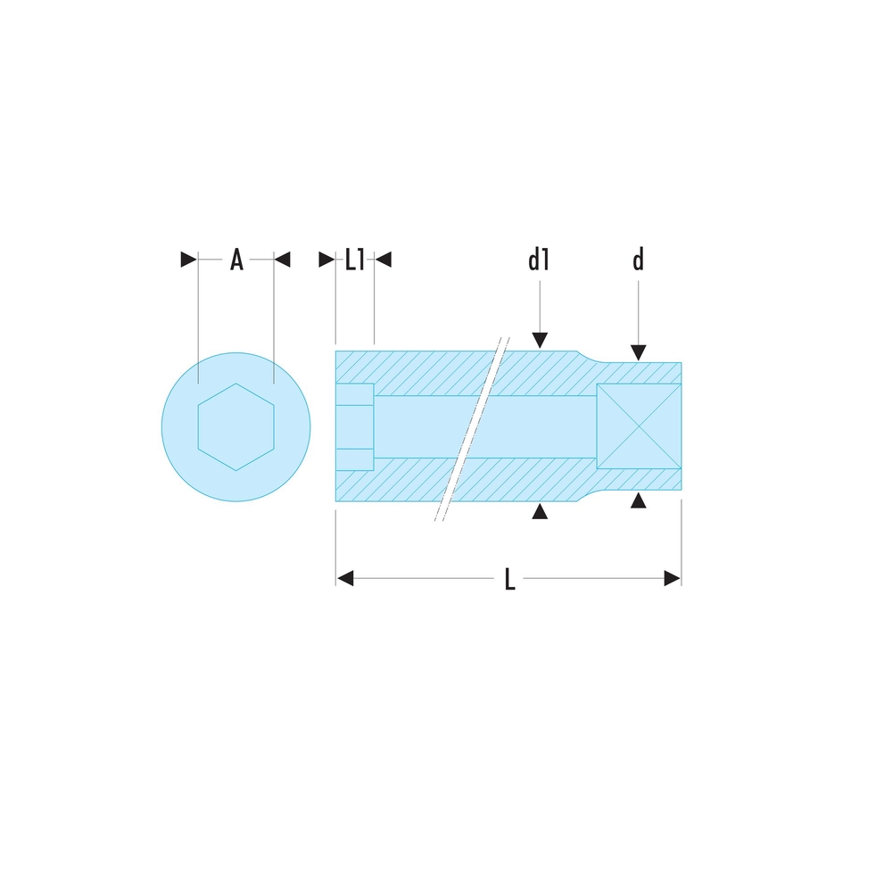 Douille 1/4 longue 12p 14mm - FACOM - R.14EL
