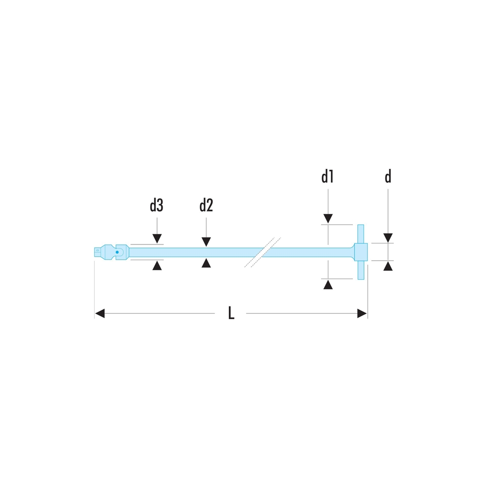 Rallonge 1/4' à cardan 470 mm - FACOM - R.228