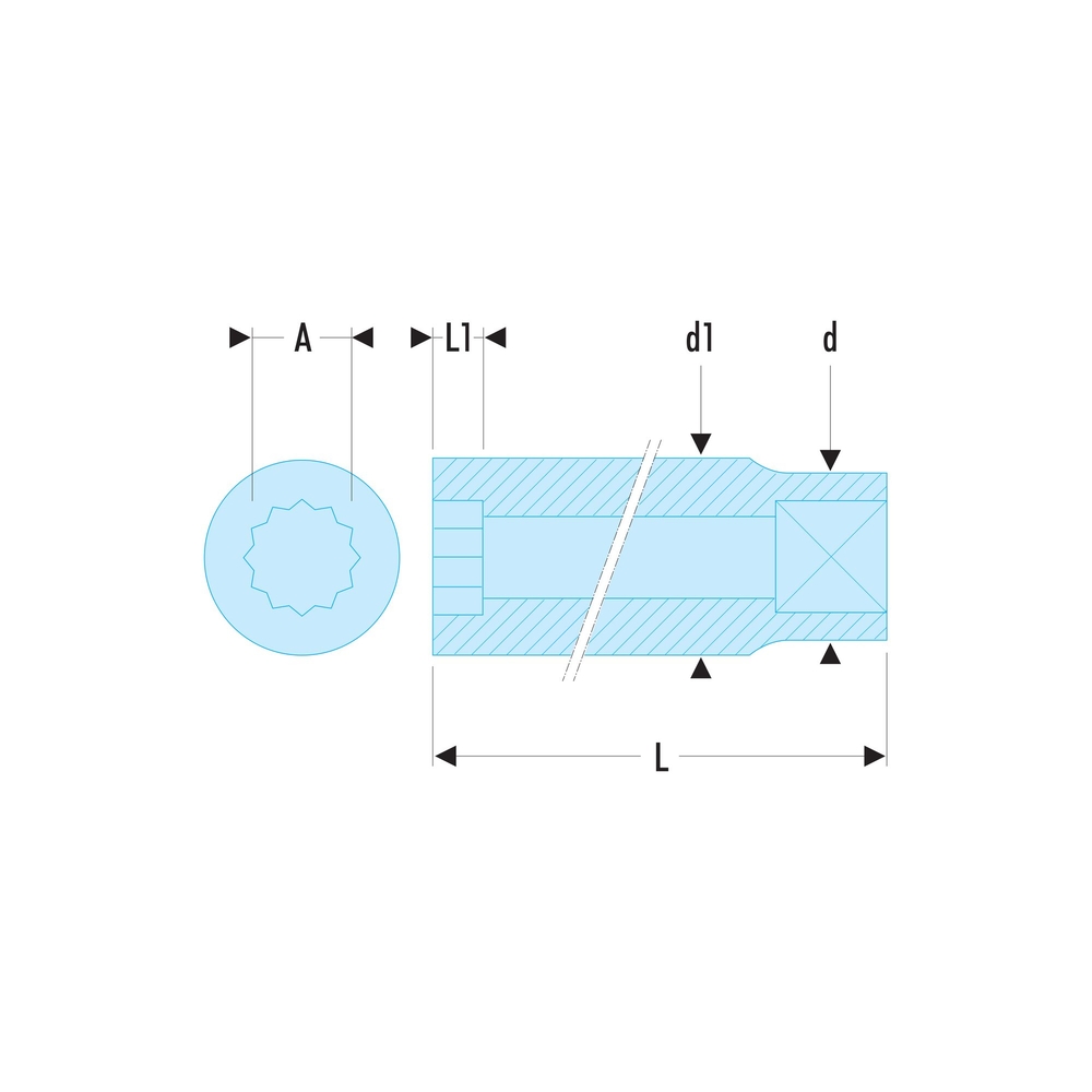 Douille 1/4' 12 pans de 3/16 - FACOM - R.3/16E