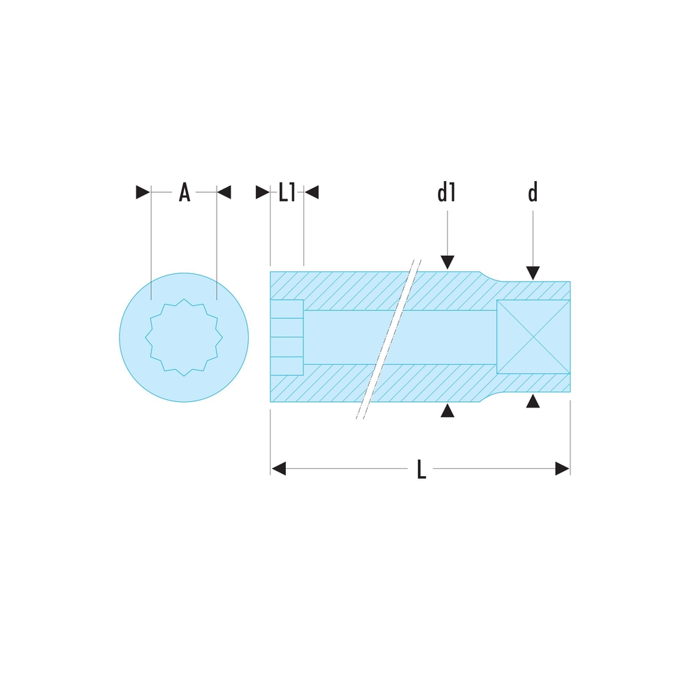 Douille 1/4' 12 pans de 7/32 - FACOM - R.7/32E