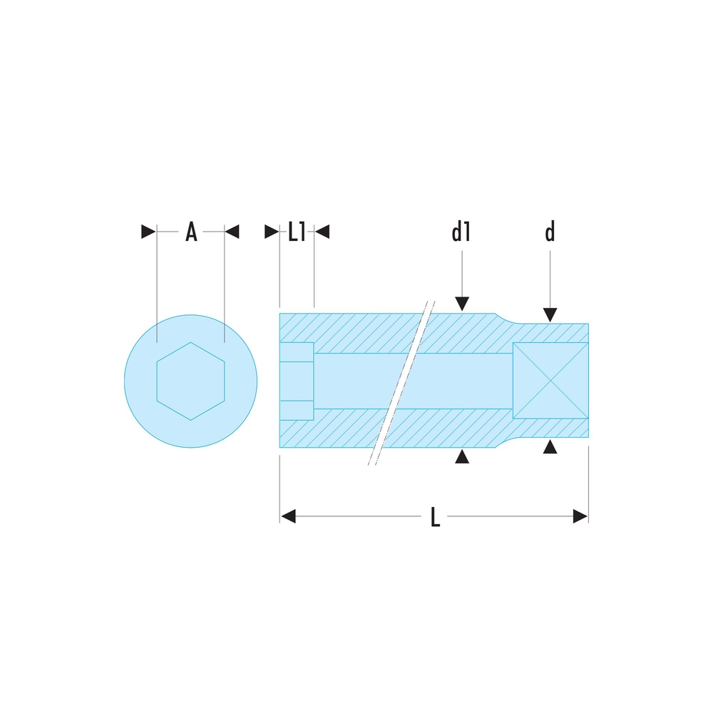 Douille 1/4 6 pans de 7/32 - FACOM - R.7/32