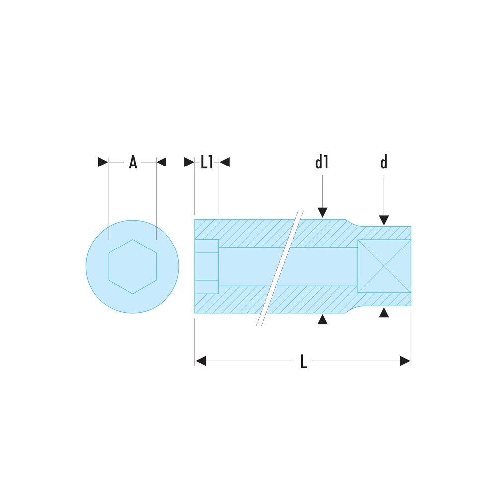 Douille 1/4 longue 12pans 7mm - FACOM - R.7EL